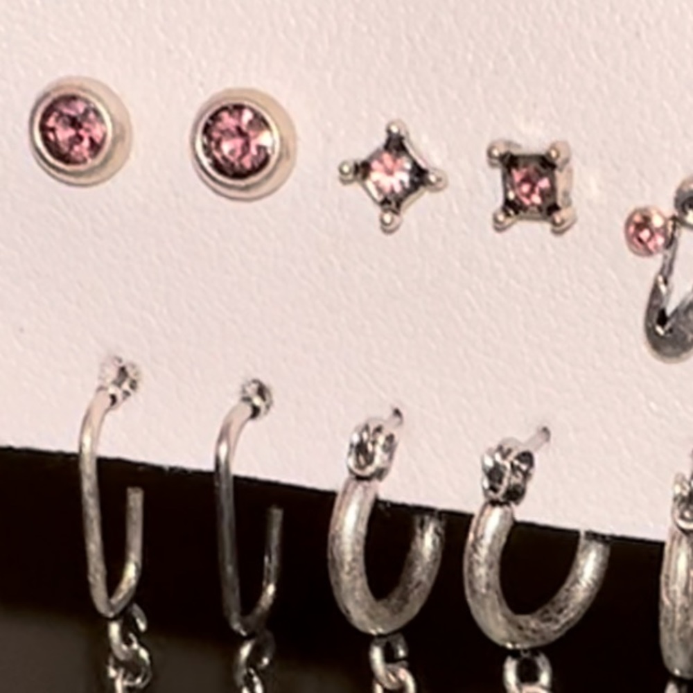 FREE PEOPLE Earrings 6 Pairs Silver - Picture 7 of 9